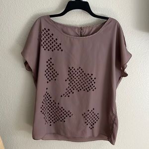 Womens Large Beige/nude dress blouse